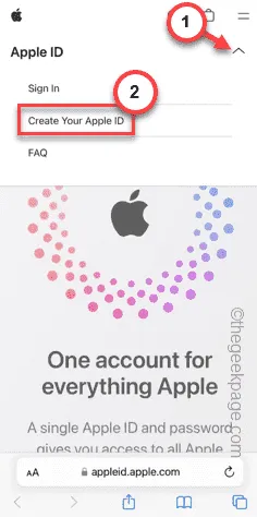 Apple ID를 생성하세요.