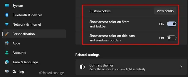 Modo escuro no Windows 11 - Esquema de cores