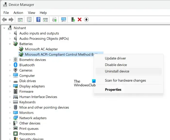 Deshabilitar habilitar controlador compatible con Microsoft ACPI