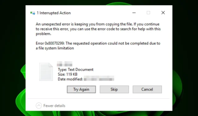 5 modi rapidi per correggere l’errore 0x80070299 su Windows 11