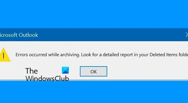 Ocorreram erros durante o arquivamento no Outlook [Fix]