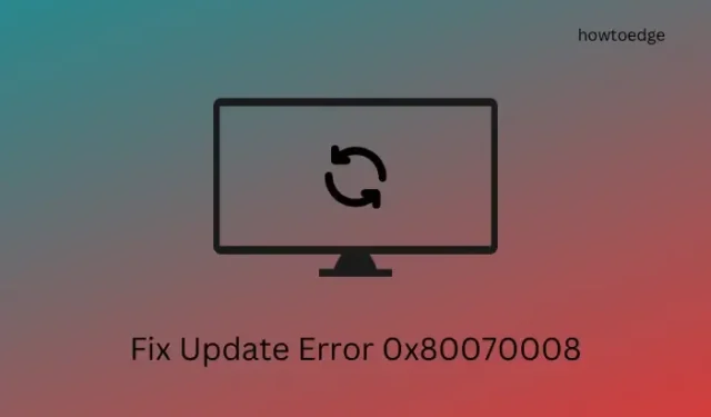 Como corrigir o erro de atualização 0x80070008 no Windows