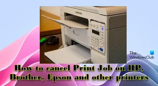 Como cancelar o trabalho de impressão em impressoras HP, Brother, Epson e outras impressoras