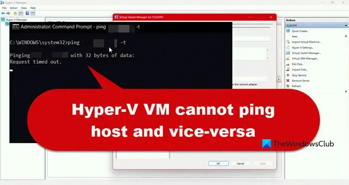 Hyper-V VM은 호스트를 ping할 수 없으며 그 반대의 경우도 마찬가지입니다.