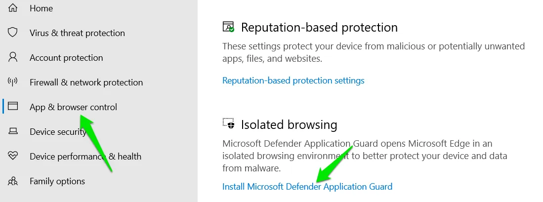 Installer Microsoft Defender Application Guard