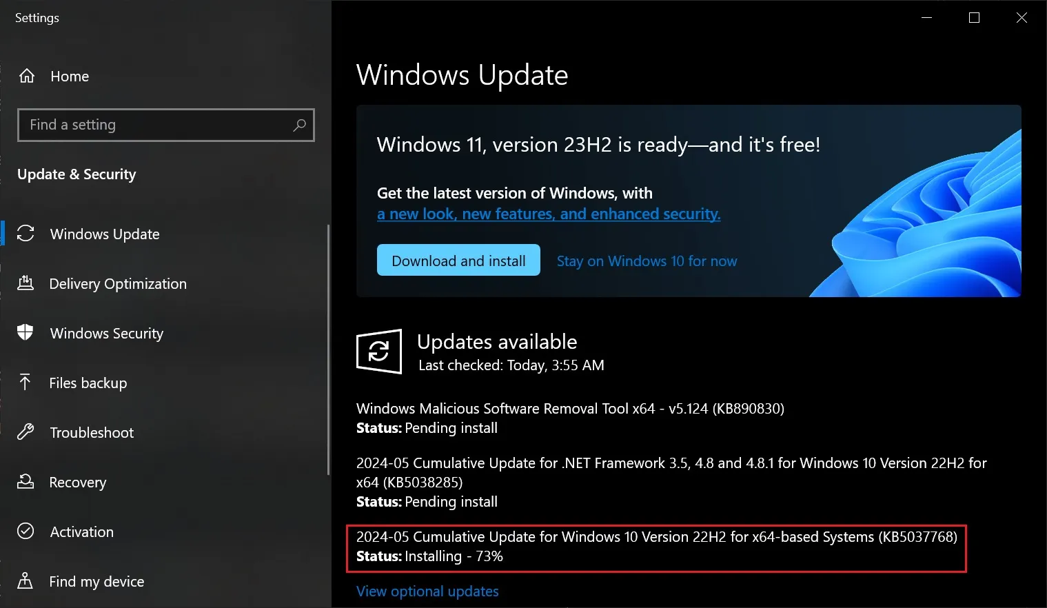 Actualización de Windows KB5037768