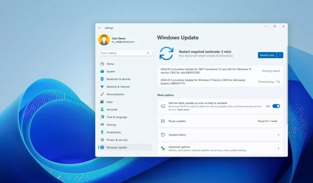 Windows 11 otrzymuje aktualizację z maja 2024 r. (KB5037771)