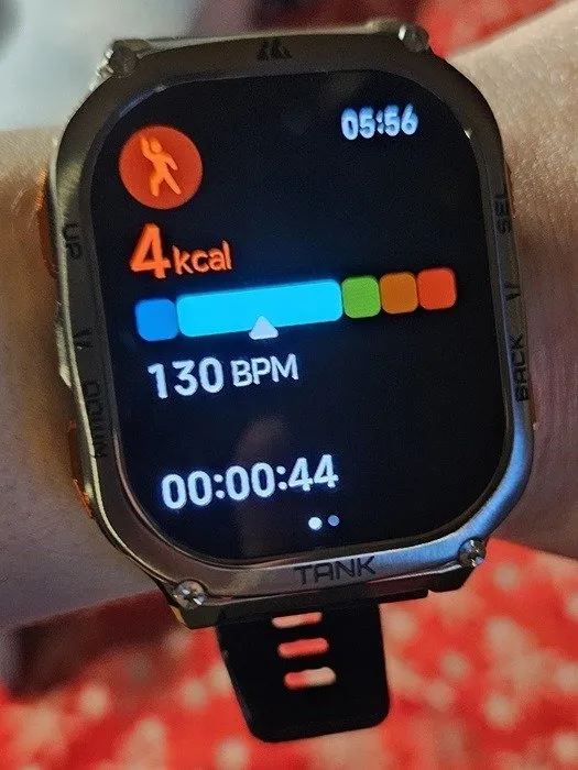 Kospet-horloge toont activiteit tijdens het dansen.