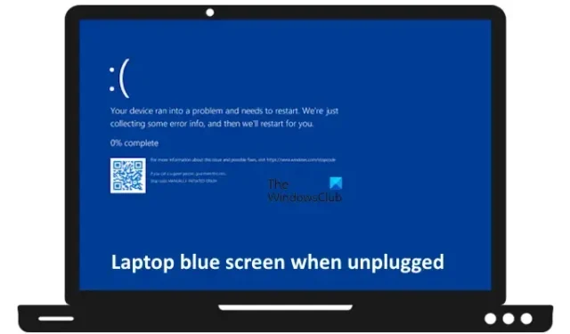 Blauw scherm van de laptop wanneer deze is losgekoppeld in Windows 11