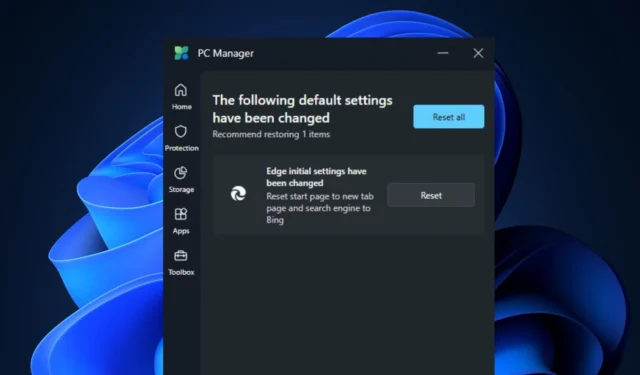 Microsoft PC Manager veut que vous « répariez » Windows 11 en activant la recherche Bing