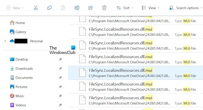 Arquivos MUI no Windows