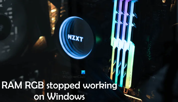 RAM RGB가 Windows에서 작동을 멈췄습니다.