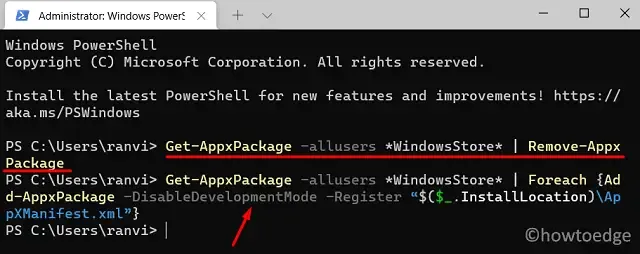 Reinstale MS Store en Windows 11: corrija el código de error 0x803F800A