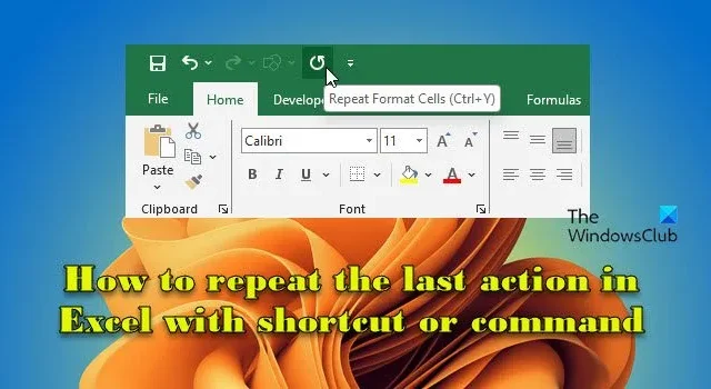 Cómo repetir la última acción en Excel con atajo o comando
