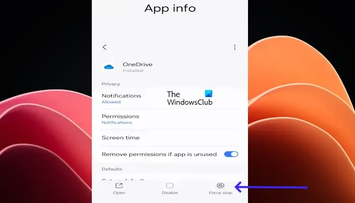 Starten Sie die OneDrive-App neu
