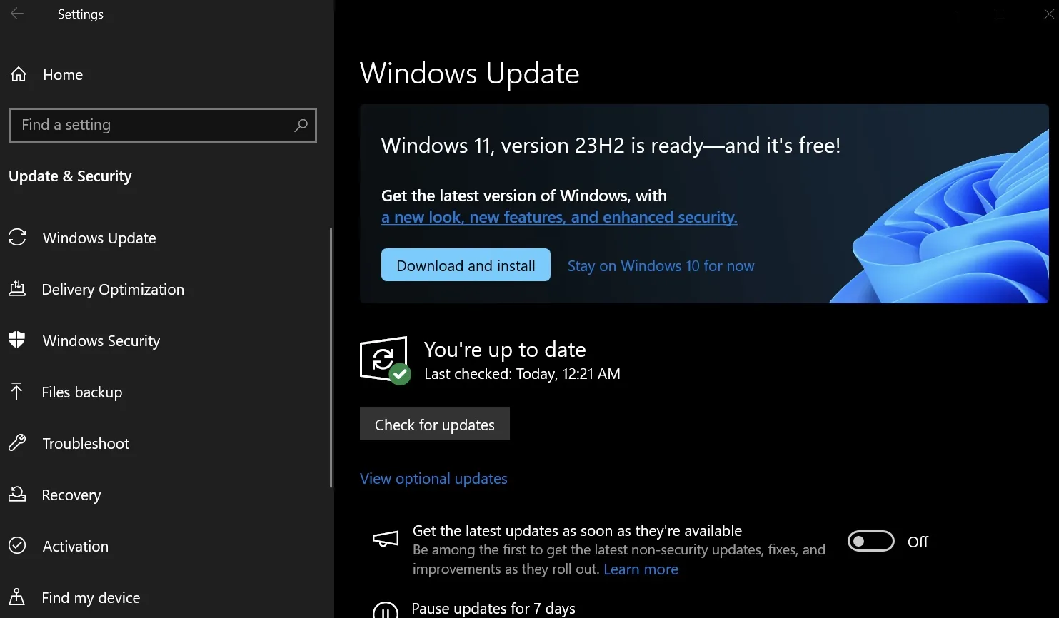 Mise à jour Windows 11 23H2