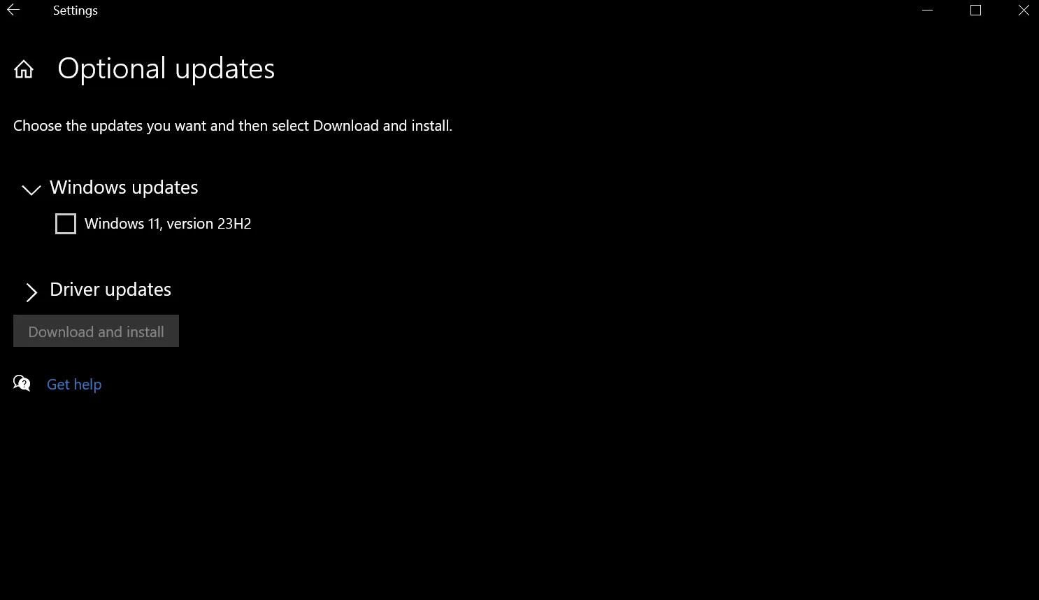 Windows 11 23H2 como atualização opcional