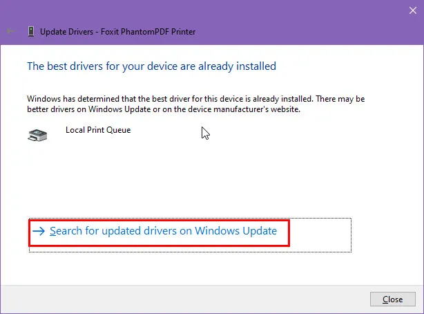 cercare i driver su windows update
