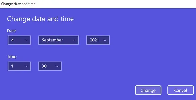 Establecer fecha y hora Windows 11