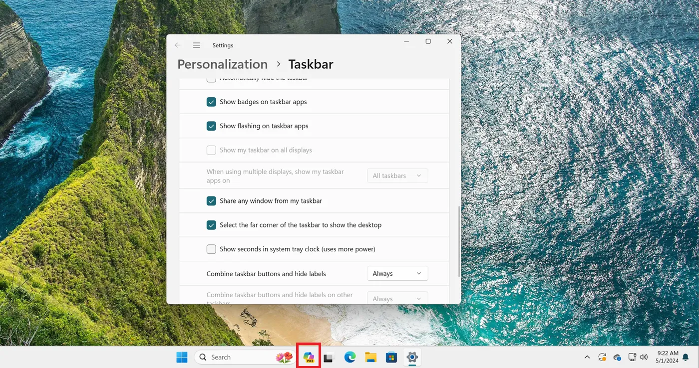 Windows 11에서 바탕 화면 아이콘 설정 표시
