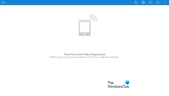 Diese Datei kann nicht angezeigt werden. OneDrive-Fehler