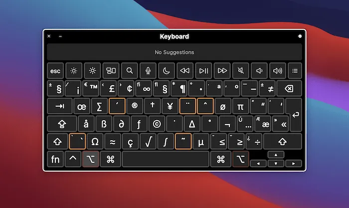 Auswählen einer Taste im Tastatur-Viewer.