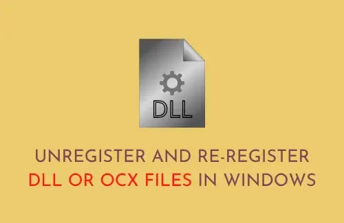 Cancele o registro e registre novamente arquivos DLL ou OCX no Windows