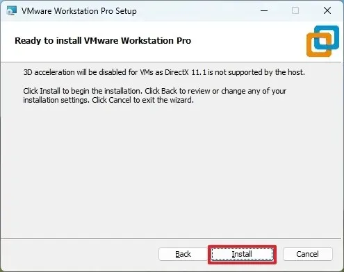 Installazione di VMware Workstation Pro