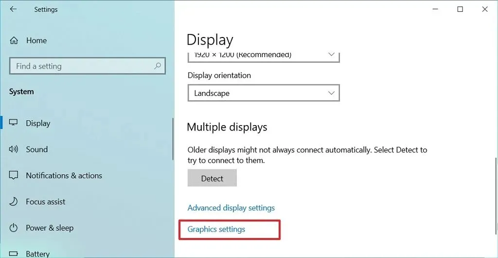 Impostazioni dello schermo di Windows 10