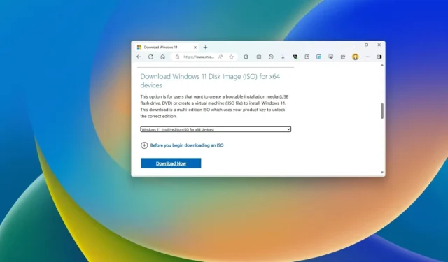 Download diretto di file ISO di Windows 11 senza strumento di creazione multimediale