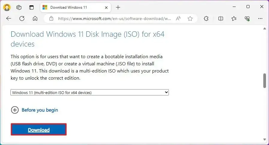 Pobieranie ISO systemu Windows 11