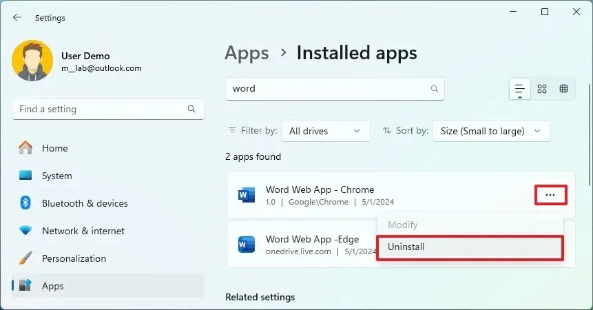 Windows 11: Office-PWAs deinstallieren