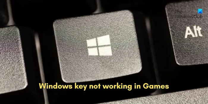 게임에서 Windows 키가 작동하지 않습니다