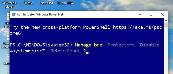 L'aggiornamento di avvio ecure del comando Windows PowerShell non è stato applicato