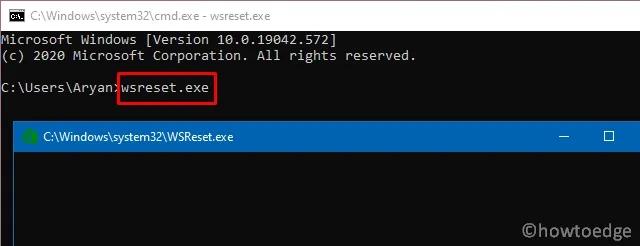 WSreset - Codice errore 0x80131505