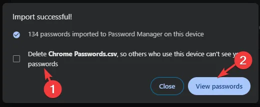 Afficher les mots de passe - accédez au navigateur Google Password Manager Arc