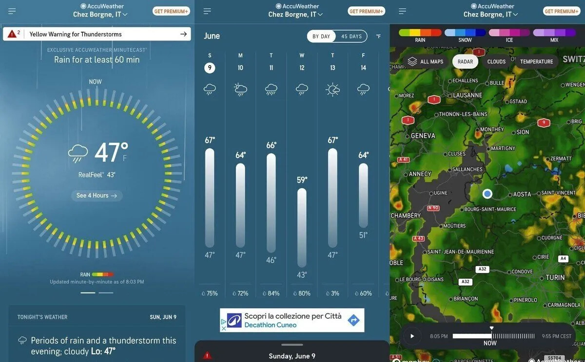 Application pour smartphone Accuweather 1