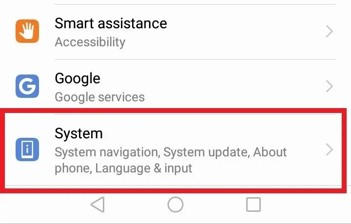 Impostazioni Android