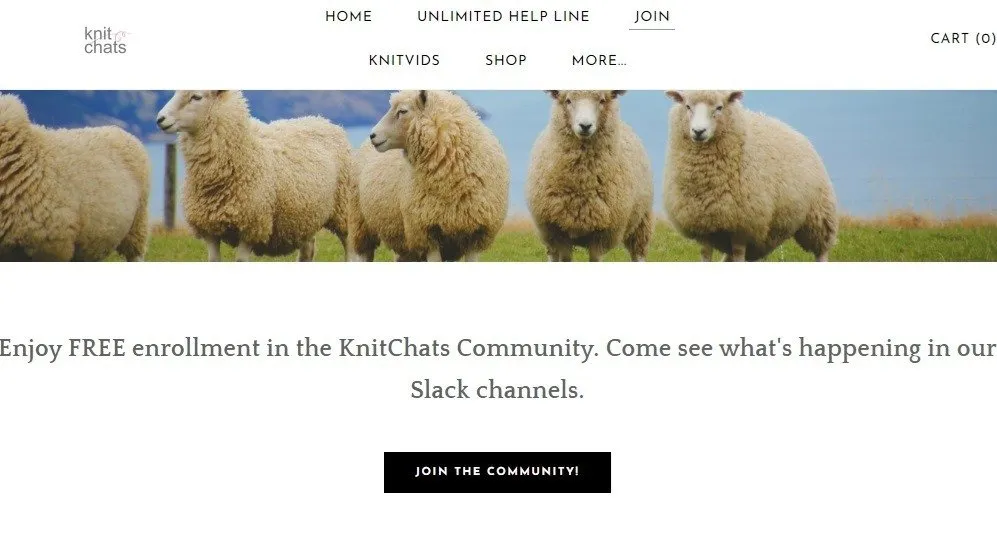 Uitnodiging om lid te worden van de KnitChats Slack-gemeenschap.