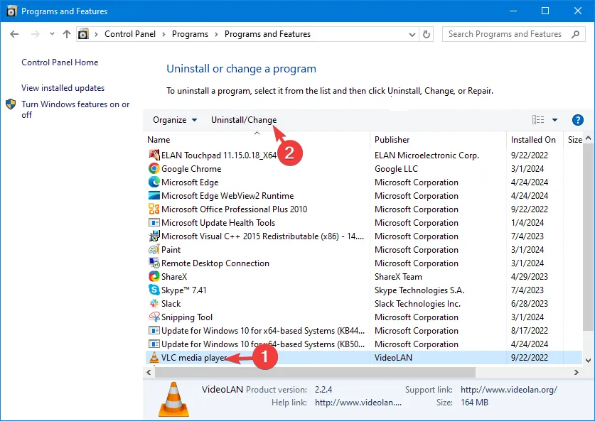 更改 - 修復 Windows 10 中的應用程式和程式