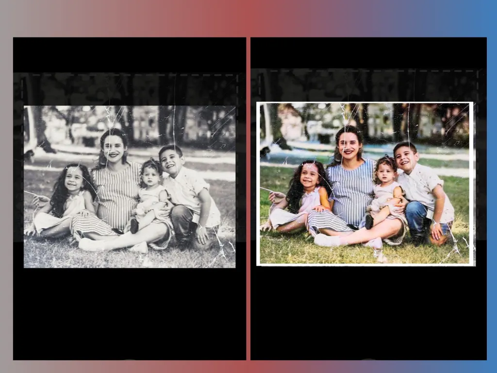 使用 photomyne 軟體的 colorize 對舊照片進行著色