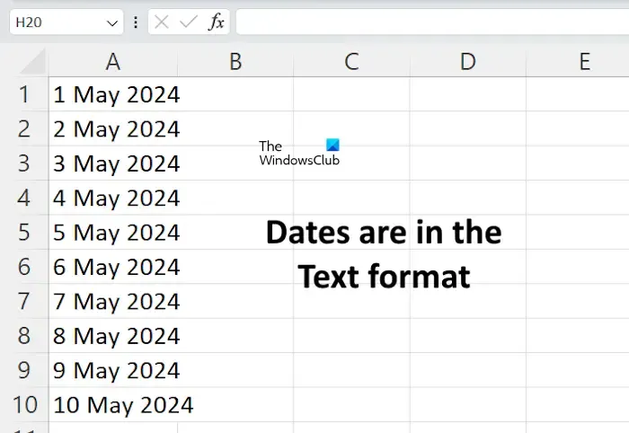 Datums zijn in tekstformaat