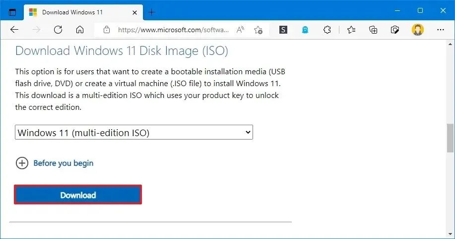 Pobieranie ISO systemu Windows 11 22H2