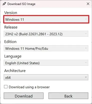 Téléchargement ISO de Rufus Windows 11 24H2