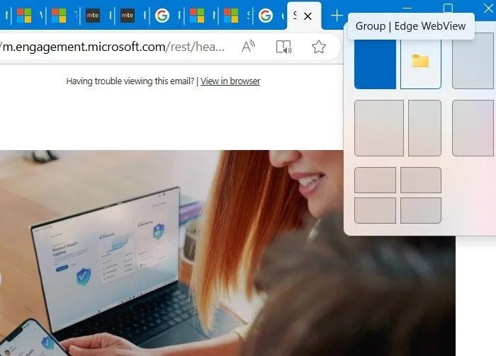 Uso de Edge WebView con el navegador Microsoft Edge. Ejemplo de un programa WebView2.