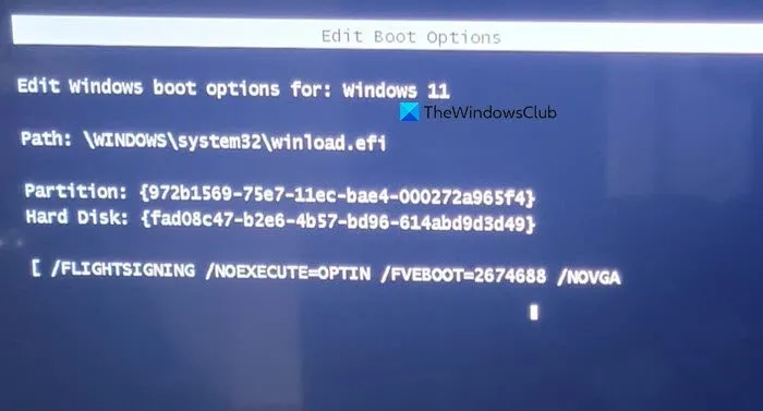 Windows se atasca en Editar opciones de arranque