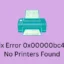 修復錯誤 0x00000bc4 未找到印表機