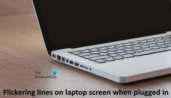 Flikkerende lijnen laptop wanneer aangesloten