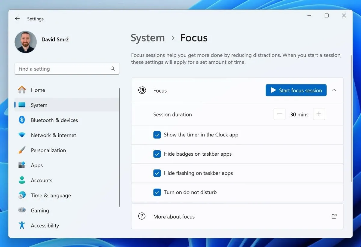 Sesje fokusowe w systemie Windows 11
