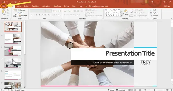 Drucken Sie PowerPoint-Folien, Notizen und Handouts